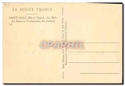 Saint-Malo (Ille-et-Vilaine) — O Môle das Noires e o Embarcadère das Vedettes — Yvon, n°10 — Verso