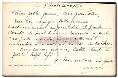 Saint-Malo - El Casino - Efecto de noche — editor C.A.P. — Reverso