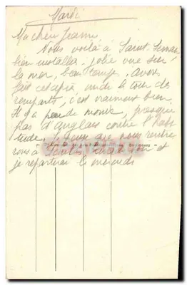 St-Malo - A Praia de Bon Secours com maré alta — Bilhete postal antigo n°10, editor Edições da Cidade — Verso