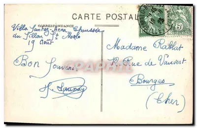 Ponta de Rochebonne - Costa da Esmeralda — Edição Guérin - St-Malo (I.-e-V.) — Verso