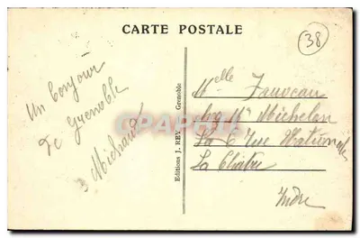Grenoble — Plac Notre-Dame, katedra i pomnik Trzech Zakonów — Wydawnictwo J. REY — Rewers