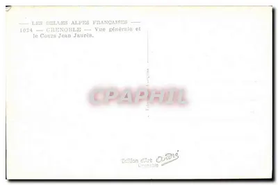 Grenoble — Vue générale et le Cours Jean Jaurès — Édition d'Art Ondris — Rewers