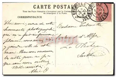 Grenoble — Plac Victor-Hugo i łańcuch Alp — Papeterie des Alpes, Eug. Robert, Grenoble — Rewers