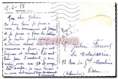 Grenoble (Isère) — Ogólny widok i łańcuch Belledonne — Wyd. La Citroën, Grenoble — Rewers