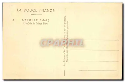 Marseille (B-du-R.) — Een Hoekje van het Oude Haven — Les Éditions d'Art YVON, Parijs — Achterkant