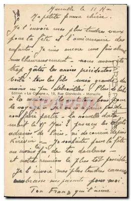 Marsella — Notre-Dame-de-la-Garde — Edición « La Cigogne » — Reverso