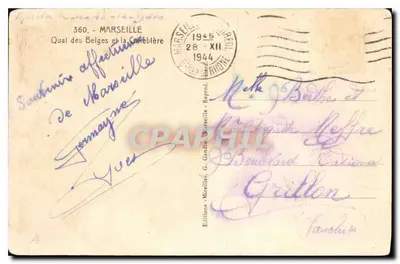 Quai des Belges i Carébière — Marsylia — Wydawnictwo Mireilles — Rewers