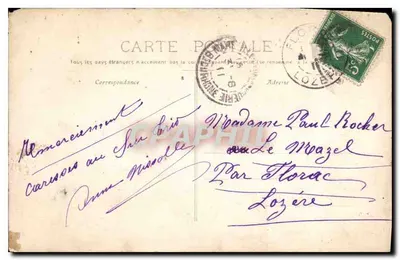 Bilhete postal antigo Marselha De Marselha receba estas flores — Verso