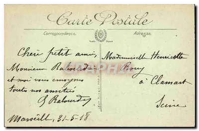 Marsella — El muelle de La Joliette y la Catedral — LL. — Selección 4 — Reverso