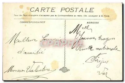 Marseille - La Rue Noailles — uitzicht op de straat met tram en paarden — anoniem uitgever, n° 178 — Achterkant