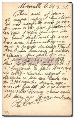 MARSSELLA — Vista general de los puertos tomada desde Notre-Dame-de-la-Garde — editor anónimo, n° 3452 — Reverso