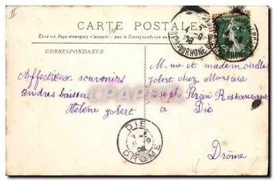 Marseille, Plac Castellane — centralny obelisk, tramwaje i budynki — wydawca Riccoles, nr 16 — Rewers
