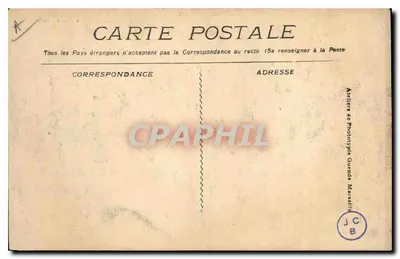Marseille - Place Castellane — centralny obelisk, tramwaje i karety — wydawca: Ateliers de Phototypie Guerende, nr 27 — Rewers