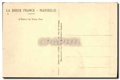 Marseille — De Ingang van het Oude Haven — Editeurs d'Art YVON, Parijs — Achterkant