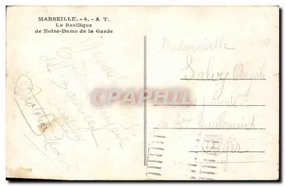 A Basílica de Nossa Senhora da Guarda — Marselha — editor A.T. — Verso