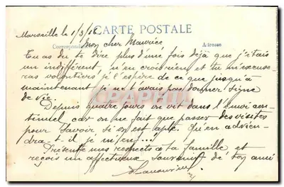 Marseille — Het Paleis van Justitie — Uitgever E.D. n°54 — Achterkant