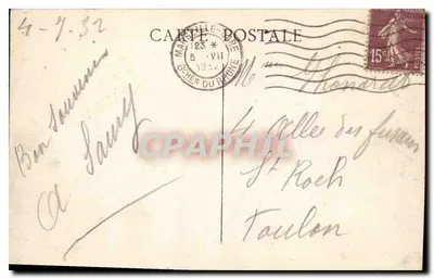 Marselha — O Cais do Porto e Rua da República — Editor não identificado — Verso