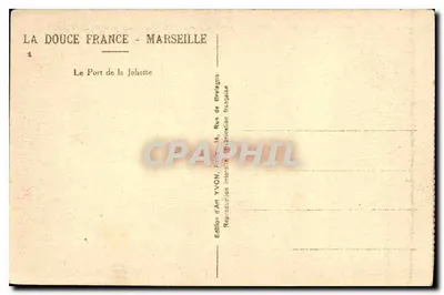 O Porto da Joliette — Marselha — Edição de Arte YVON — Verso