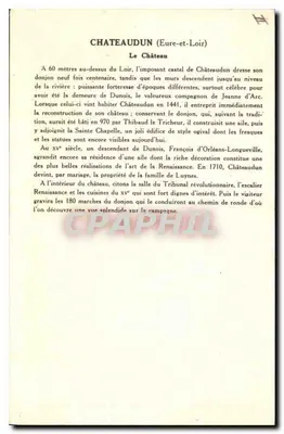 Châteaudun (Eure-et-Loir) — Zamek — kolekcja Solution Pauzaberge — Rewers