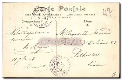 Catedral de CHARTRES — A Virgem — Editor A. N. D. C. (nº12) — Verso