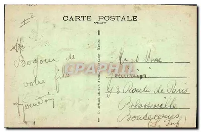 Stara pocztówka Chartres La Porte Guillaume — Rewers
