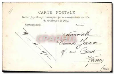 ANET (E.-et-L.) — Castelo de Anet — A Entrada. — Edição A. Petit, receveur-bural, 14, Paris — Verso
