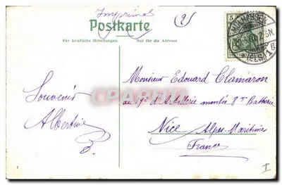 Stara pocztówka — Plac Mulhouse w Alzacji Steinbach — Rewers