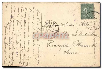 Mulhouse (H.-Rh.) — Rue Henriette i protestancki zamek — wydawca nieznany — Rewers