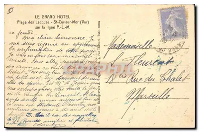 Um canto do Parque (40.000 metros) do Grand Hôtel des Lecques — A. Breyx — Verso
