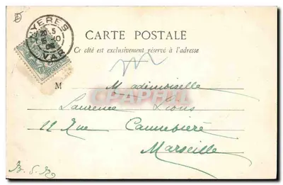 Hyères - Sob Bois em Costebelle — Edição Giletta, fot., Nice, n° 1725 — Verso