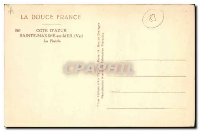 Widok Sainte-Maxime — Pineta — Éditions d'Art YvC — Rewers