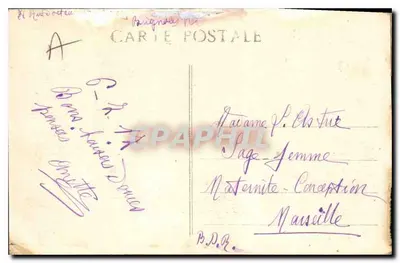 Bilhete postal antigo Brignoles Var Bord do Caramy — Verso