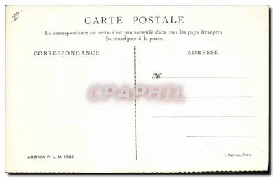 Le Trayas — Calanque de Maudois — Agenda P.L.M. 1925 — Verso
