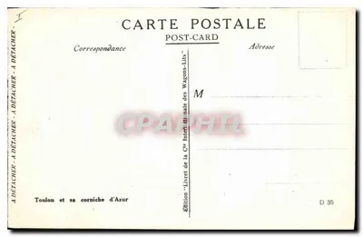 Toulon i jego azurowa brzegowa droga — Wydanie 'Książka I Internacji Wagonów Littorali' — D 35 — Rewers