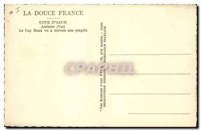 Le Cap Roux vu à travers une pergola — Côte d'Azur, Anthéor (Var) — Éditions d'Art Yvonn, Paris — Verso