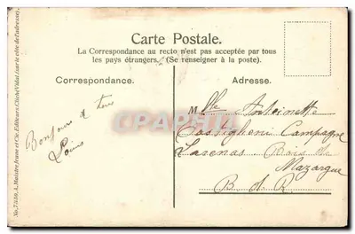 Toulon. Stara darsza — widok portowy z górami na tle — wydawca A. Maitstre Jeune et Cie, nr 7350 — Rewers