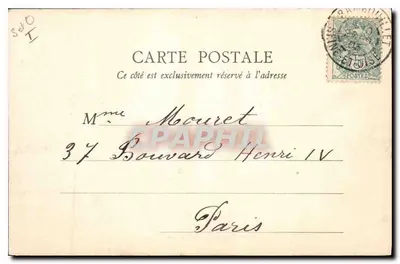 Zamek w Rambouillet — Façady Południowa i Zachodnia — A. Bonrdier, wyd.-druk., w Versailles — Rewers