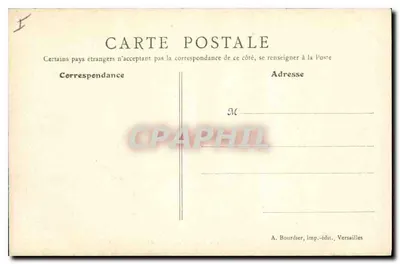 Castelo de Rambouillet, lado norte — A. Bourdier, imp.-edit. Versailles — Verso