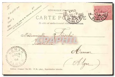 Castillo de Rambouillet — Fachada de entrada — Edición Trianons No. 321 — Reverso