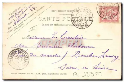 Zamek Rambouillet — Front wejścia — Wydawnictwo Trianon, nr 321 — Rewers