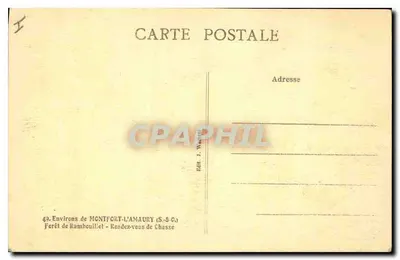 Capela na floresta — Ferêt de Rambouillet — Edit. J. Wargent — Verso