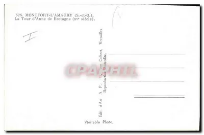 Montfort-l'Amaury — Torre de Ana da Bretanha (século xv) — A.P. Versailles — Verso