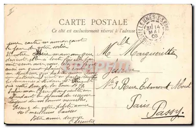 Poissy (S.-et-O.) — Wewnętrzna fasada klasztoru — A. Boudier, druk.-wyd., Versailles — Rewers
