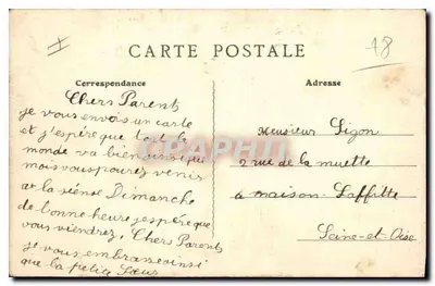 Maison-Laffitte (S.-et-O.) — Plac Wagram — B.F. Paryż — Rewers