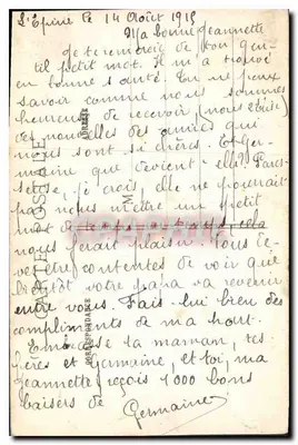 LÉPINE (Marne) — La rue principale après le bombardement — J. Courcier, 8 rue Simon-le-Franc, Paris. — Verso