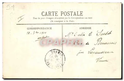 L'Épine - Notre-Dame-de-l'Épine, widok z boku — wydawca D. Coex, Châlons-sur-Marne, n° 59 — Rewers