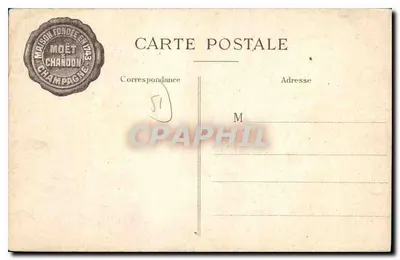 Estátua de Dom Pérignon — Abadia de Hautvillers — Editor E. Plantet, Ay — Verso