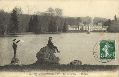 Pontchartrain (S.-et-O.) — La Pièce d'Eau e o Castelo — Fréville, bucalista, Pontchartrain