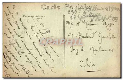 Chenay (Marne) — Casa bombardeada — Coleção Armand Huger — Verso
