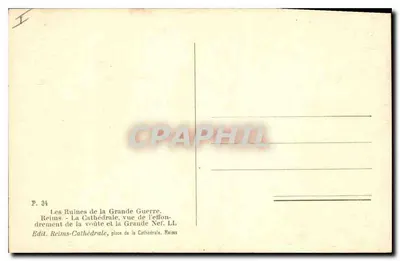 Reims - Ruïnes van de Kathedraal, uitzicht op het instorten van de boog - LL — Achterkant